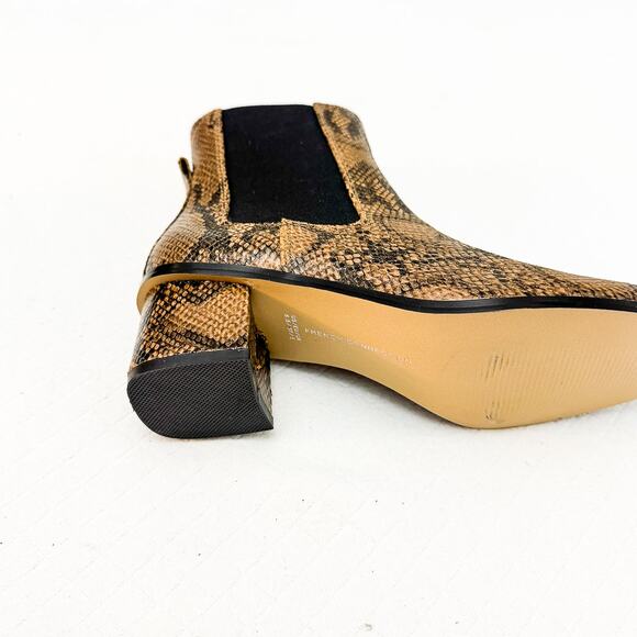 French Connection Snakeskin Brown Pattern Square Toe Boot Size 6.5 NWOB - Picture 5 of 6